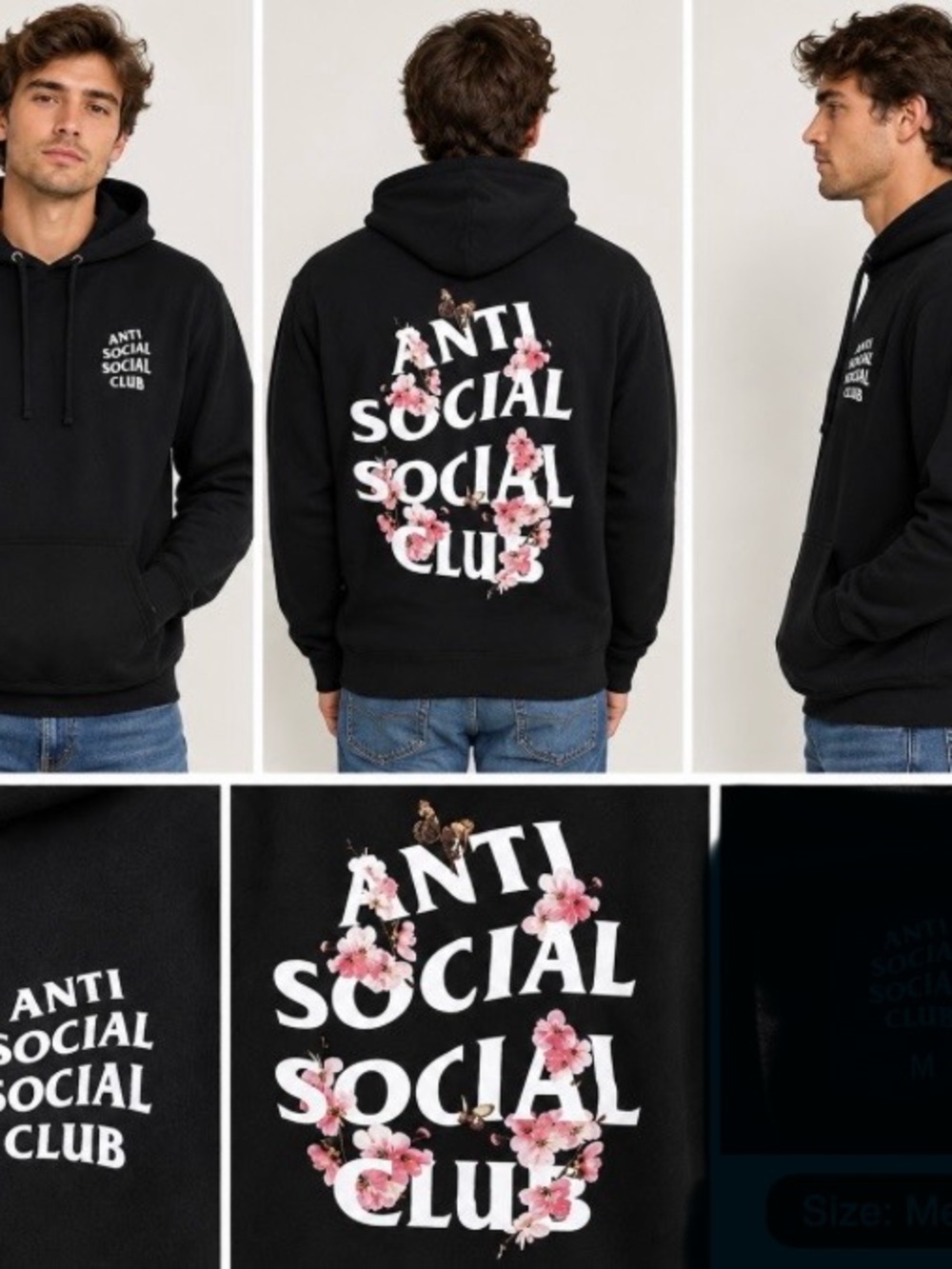 Anti Social Social Club Kkoch Cherry Blossom Hoodie — Men’s small